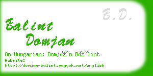 balint domjan business card